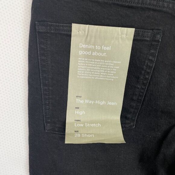 Everlane The Way High Straight Leg Organic Cotton Jean Coal Black Short 28 - Picture 7 of 9